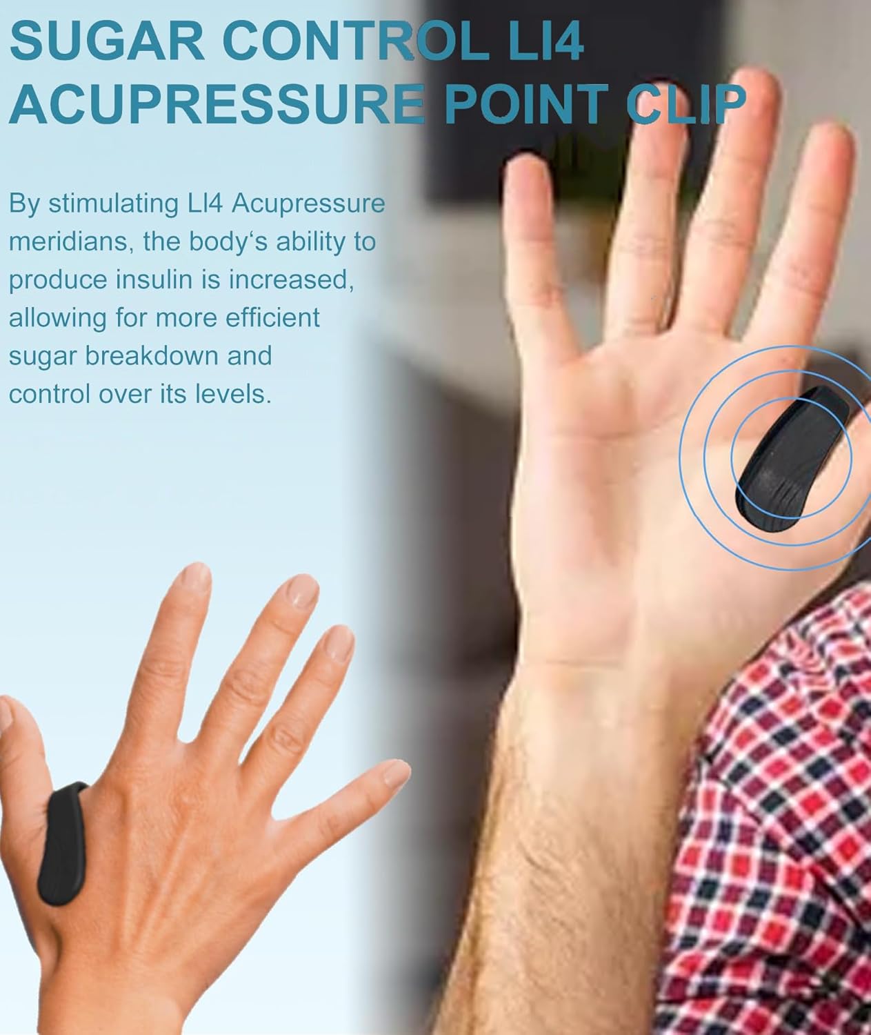 Sugar Control Li4 Acupressure Clip, Sugar Control Acupressure  (Black)