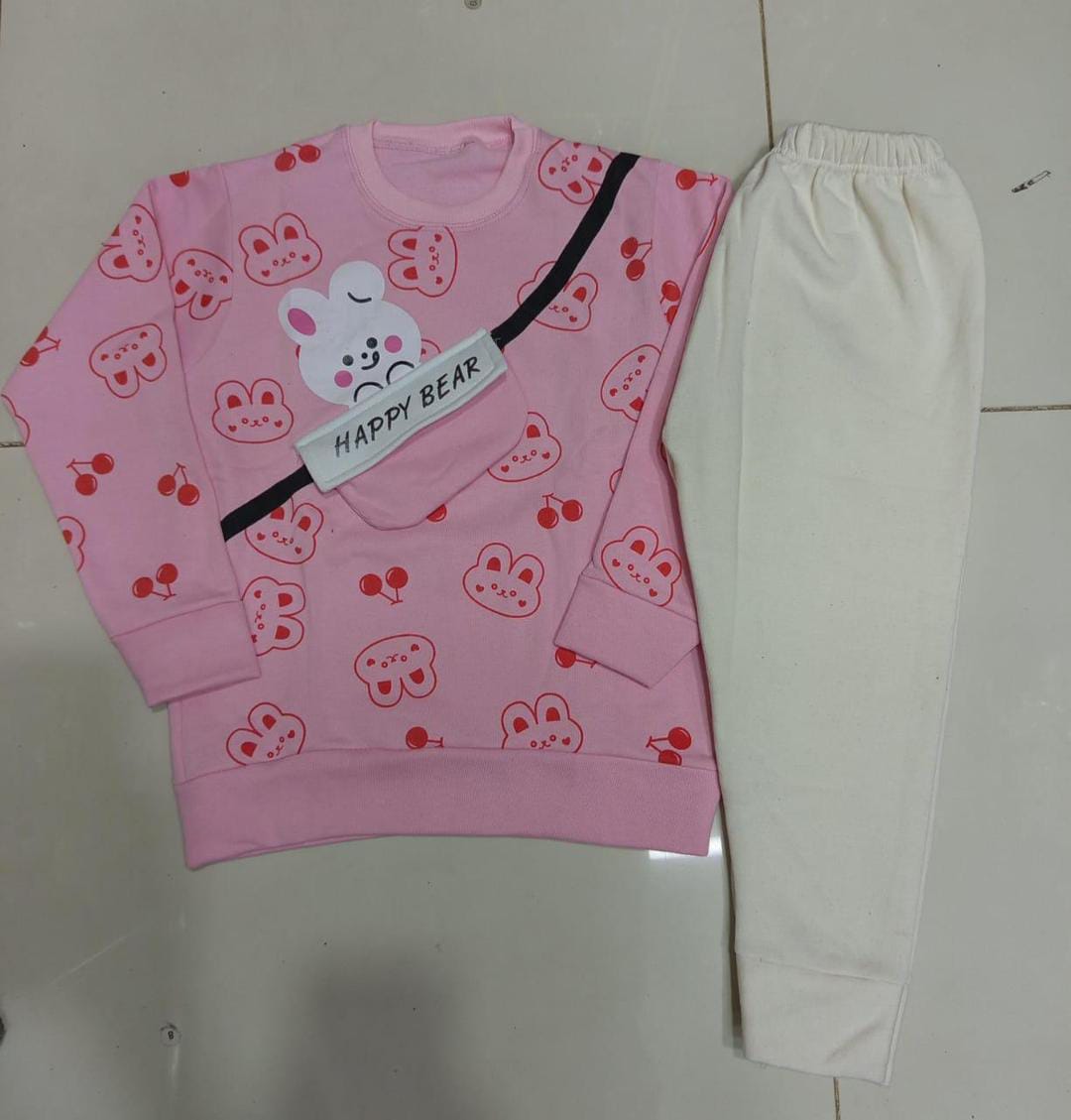 Stylish Fleece Printed Tracksuit for Boys and Girls - 2 Pcs