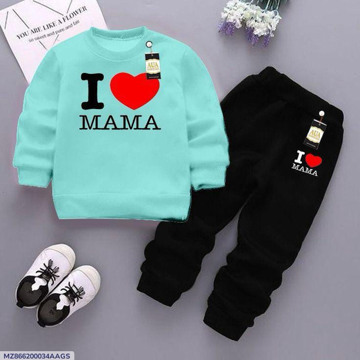 2 Pcs Girl's Fleece Printed Sweatshirt Tracksuit