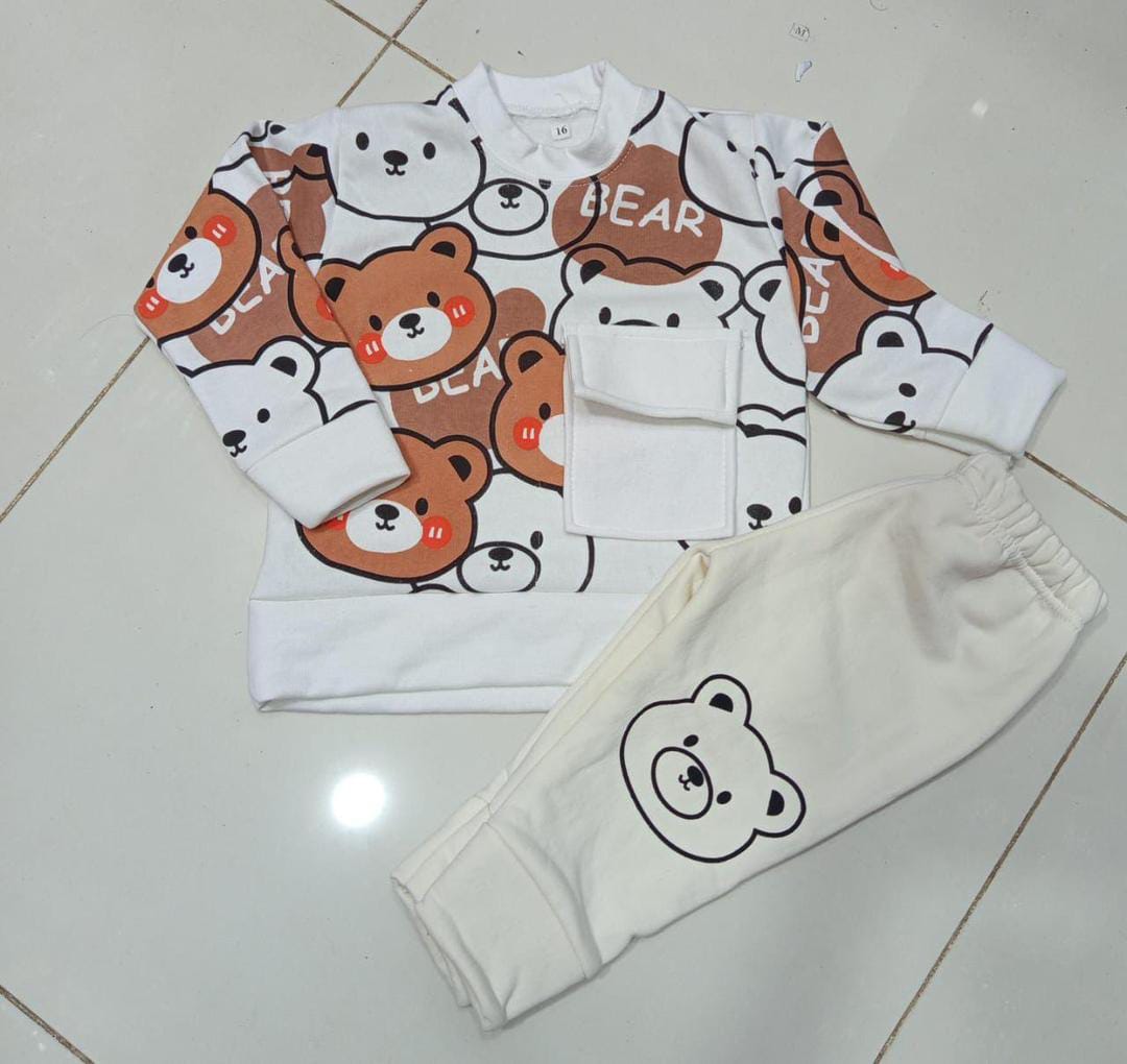 Unisex Printed Fleece Tracksuit Set for Kids