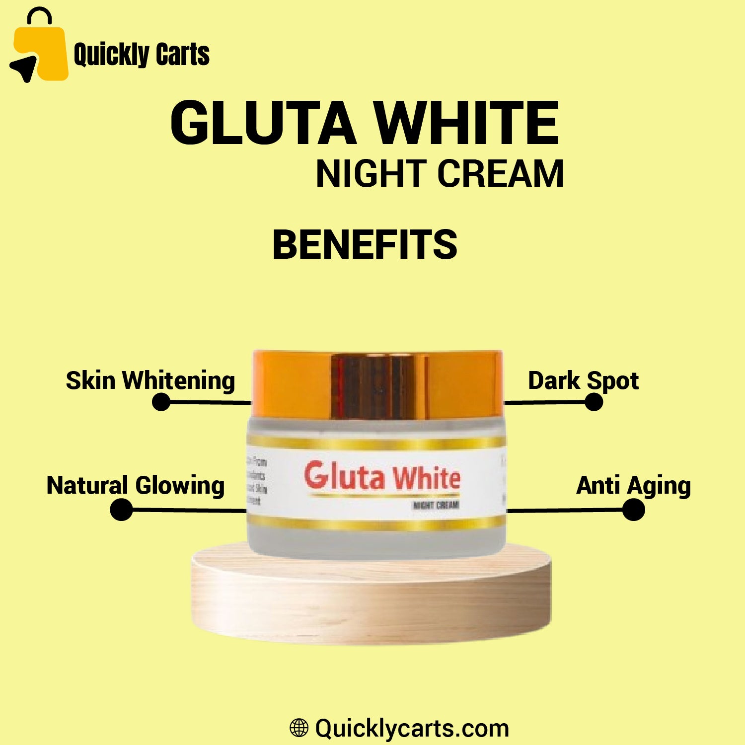 Gluta White Cream for Face Whitening & Brightening